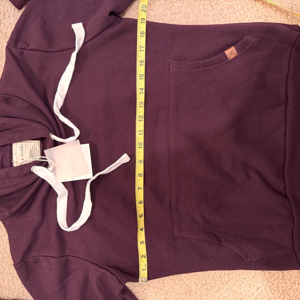 Doublju burgundy Hoodie with White strings Women’… - image 8